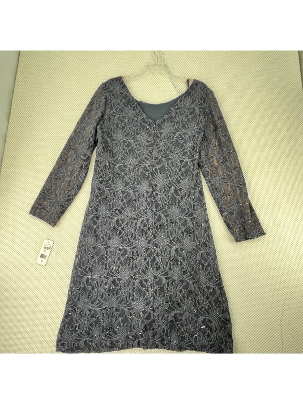 Lauren Ralph Lauren Blue Onyx Lace Dress 18W Plus Size Beaded Cocktail NWT - Picture 6 of 6